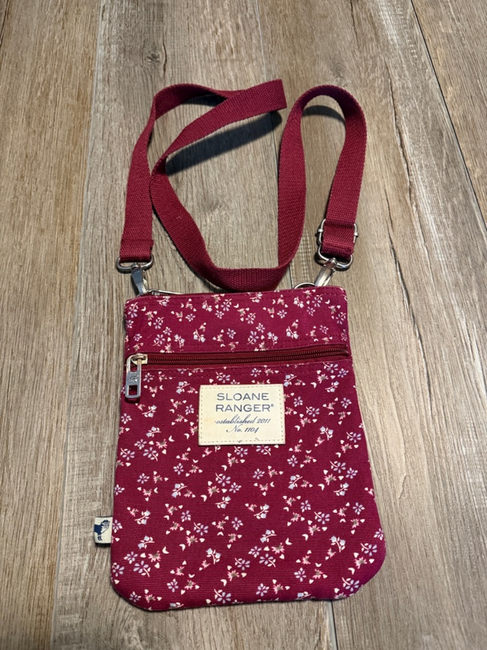 Sloane Ranger Floral Crossbody Bag in Burgundy